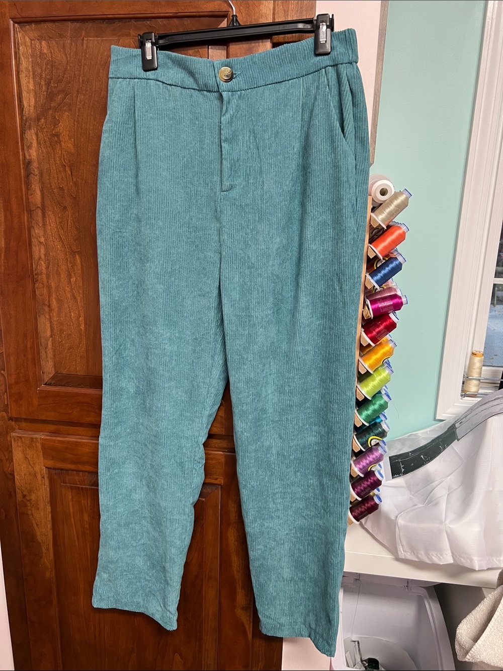 Zenana Outfitters Teal Corduroy Men's Pants - Straight Leg